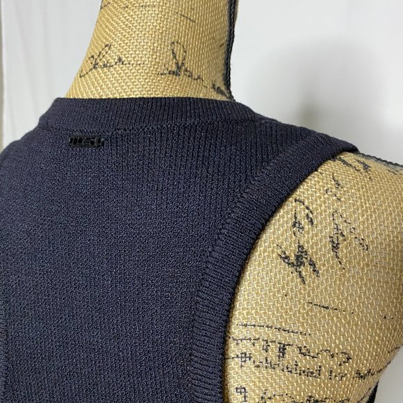 St. John Black Wool Blend Knit Belted Sheath Dress - Picture 6 of 11